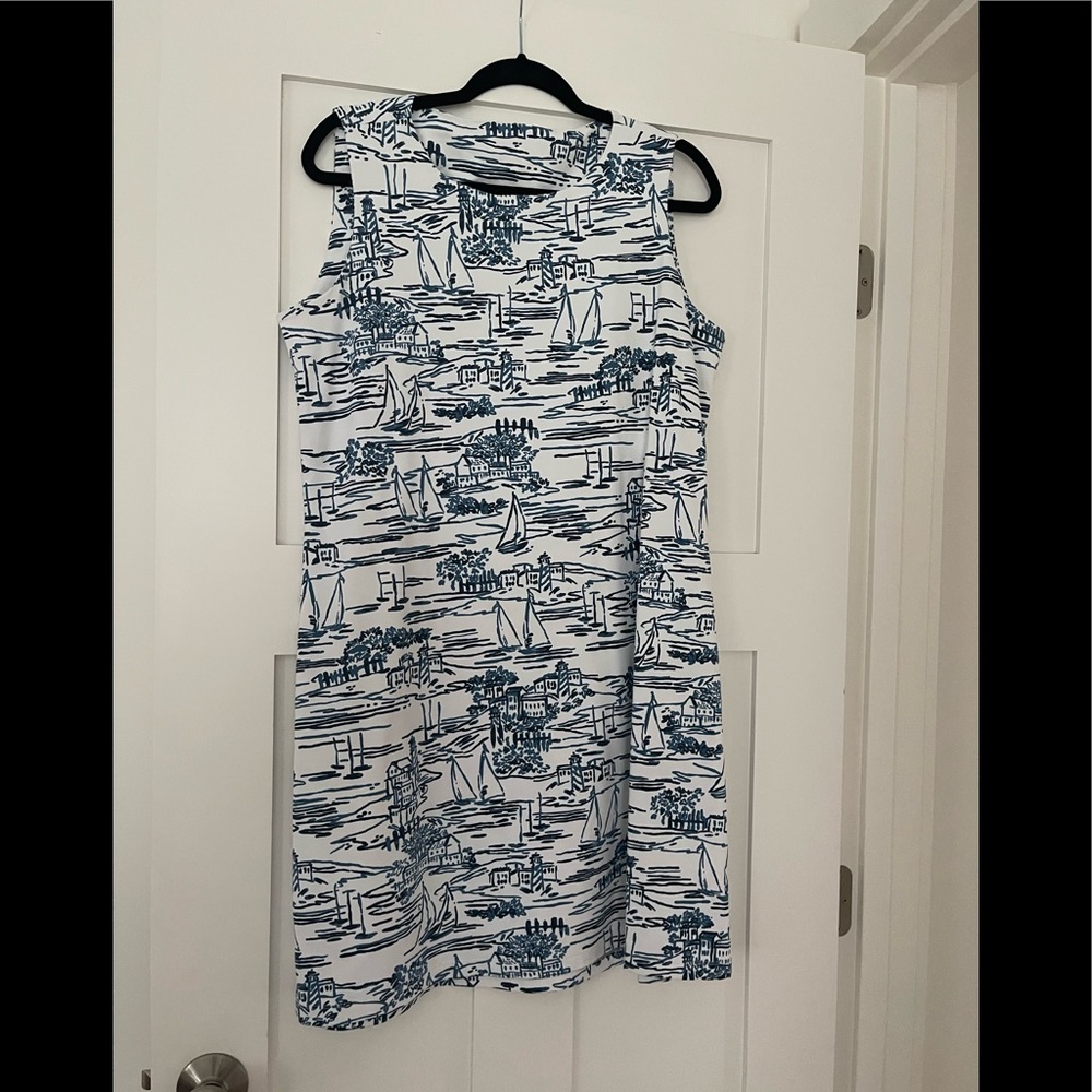 Mahi Gold Chatham Cloth Ryder dress in Set Sail Sailor Blue pattern